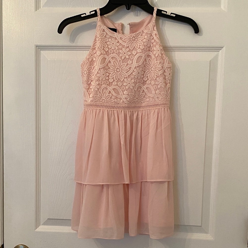 Amy Byer Pink Lace Formal Kids Dress